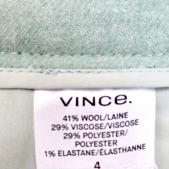 NEW! Vince Straight Leg Tailored Trouser Pants Wool Blend Green SZ 4 - Picture 10 of 11